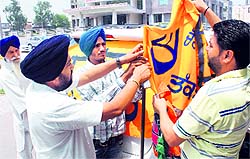 SAD workers gear up for poll campaign in Rajpura on Sunday