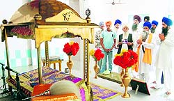 The gurdwara that was elevated at the site of the Sharif familys ancestral house at Jatti Umra village in Tarn Taran