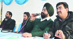 MC officials conduct an auction of SCOs in Shaheed Bhagat Singh Nagar, Ludhiana, on January 22.