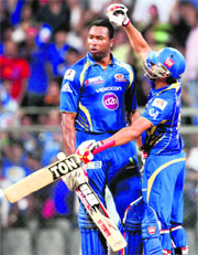 Kieron Pollard smashed an unbeaten 66 off 27 balls to take Mumbai Indians to a seven-wicket win over Sunrisers Hyderabad on Monday.
