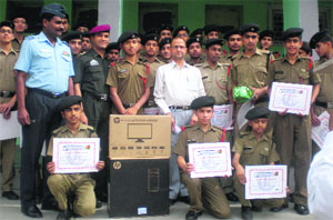 Winners of the Cognisance Scrapbook Competition organised by The Tribune in Jammu on Tuesday.