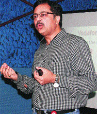 Asit Shekhar, Vodafones business head (Punjab, HP and JK) in Srinagar on Tuesday. 
