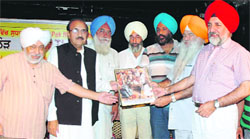 Members of a delegation of the Sain Mian Meer Foundation during a seminar in Amritsar on Wednesday. Tribune photo: Sameer Sehgal 