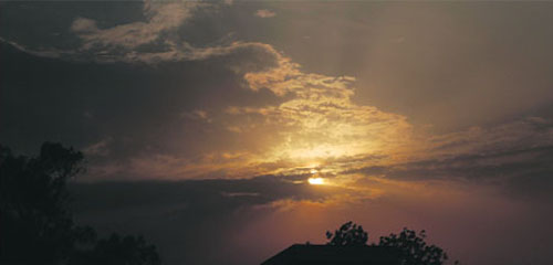 A view of the setting sun in Bathinda on Thursday.