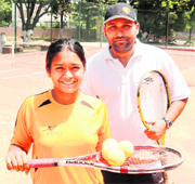 Nandini with her coach