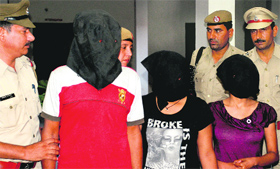 The accused in police custody in Panchkula on Thursday.