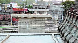 Work in progress on the railway overbridge in Ludhiana