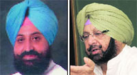 PS Bajwa (L), Capt Amarinder