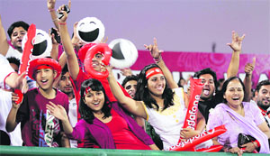 Fans in Dharamsala.