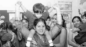 Mother's day celebrations at Bachpan School, Sector 71, in Mohali on Friday.