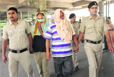 ITBP personnel being taken for medical check-up at the GMCH, Sector 32, in Chandigarh on Saturday.