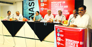 Dr Rajendra Dobhal, Director General, UCOST, addresses a workshop in Dehradun on Saturday.