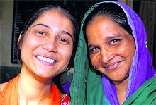 Nishad with her mother