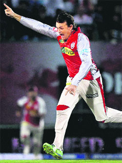Adam Gilchrist, playing his last match, bowled the 20th over of the innings and took the wicket of Harbhajan Singh. 