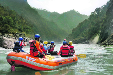 Adventure lovers can enjoy the white water rafting camps in Rishikesh; With a sparkling view of the Doon valley and Shivalik ranges, Mussoorie is a universal favourite