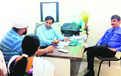 Patients avail of free consultaton at a bariatric camp at Hargun Hospital in Amritsar on Sunday.