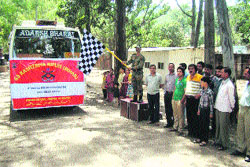 An educational-cum motivational tour being flagged in at Kalakote on Sunday.