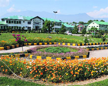 A view of one of the departments of University of Kashmir in Hazratbal, Srinagar, on Sunday.