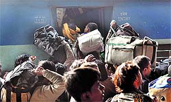 Trains passing through Ludhiana are witnessing a heavy rush of passengers these days