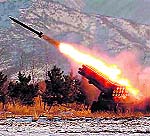 A missile-firing drill at an undisclosed location in North Korea