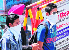 Residents have been forced to take various measures to protect themselves from the heat during daytime in Amritsar. 