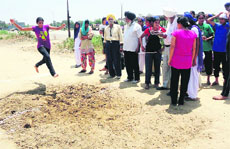 Girls receive training at Sri Guru Angad Dev Institute of Careers and Courses at Khadur Sahib on Monday. 