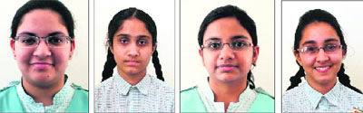 (From left) Rashmeet Sachdev; Navleen Kaur Gill; Pankhuri Sharma; Rukam Mahawa 