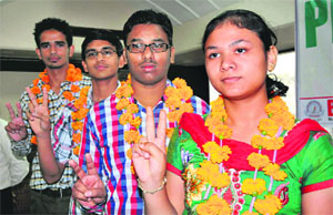 The BFGI students, who secured positions in merit list, were honoured on Monday. 