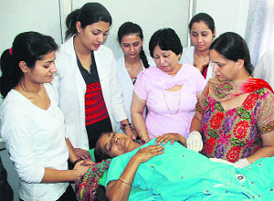 A free medical camp gets underway at the Dayanand Ayurvedic College in Jalandhar on Monday. 