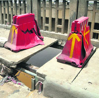 The spot on the Sutlej bridge from where the victim, Maan Singh, fell into the river in Ludhiana.
