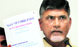 Telugu Desam Party chief N Chandrababu Naidu at a press conference in New Delhi on Monday.