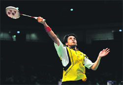 P Kashyap beat Rumbaka Dionysius Hayom 21-18, 21-14 on Sunday. 
