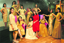 Priyanka Chopra with the models unveils her summer collection