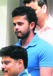 S Sreesanth being taken to the court in Delhi on Tuesday.  Tribune photo: Manas Ranjan Bhui