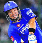 Brad Hodges blazing knock of 54 runs in 29 balls turned the match into Rajasthan Royals favour on Wednesday.  PTI