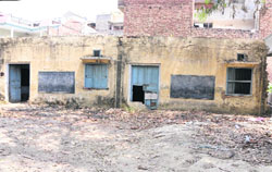 Classrooms in a dilapidated condition at the Government Elementary School on the Mall Road in Bathinda.