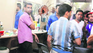 The spot where the alleged criminal was shot dead by the police in Amritsar on Thursday. 