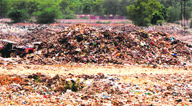 The Municipal Corporations solid waste dumping site on Bathinda-Mansa road.