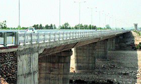 The bridge on the Tawi which will be inaugurated on May 26 by Chief Minister Omar Abdullah in Jammu.
