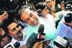 Actor Vindoo Dara Singh being produced at a local court in Mumbai on Friday. 