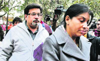Rajesh and Nupur Talwar in a Delhi court.