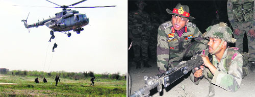 Integrated military exercise Panchjanya in progress; and Lt Gen Sanjiv Chachra, General Officer Commanding-in-Chief, Western Command, interacts with troops in the Doaba region of Punjab.