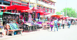 Benches installed at Dharam Singh Market on the way to the Golden Temple for the convenience of tourists have been encroached upon by vendors and shopkeepers in Amritsar.