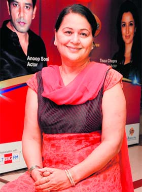 Punjabi film actress Sunita Dhir during her visit to Bathinda on Saturday