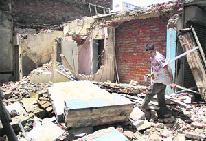 The under-construction shop at Model House in Jalandhar where the labourer lost his life on Saturday. 