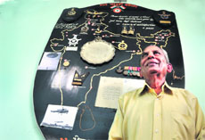 Group Captain Dr Hemraj Garg (retd) at his residence in Ludhiana. 