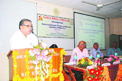 Prof Anand Mohan, Director, NIT, Kurukshetra, addresses the gathering during a workshop at the institute.