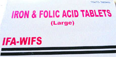 A box of Iron and Folic Acid (IFA) tablets. Consumption of these tablets is resulting in children falling ill in several districts of Haryana .