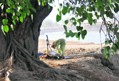 With the mercury rising, a woman tries to quench her thirst at a hand pump near Ghogripur village of Karnal district.
