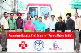 A team from Amandeep Hospital leaves for 'Project Uzbek Smile' in Amritsar on Tuesday